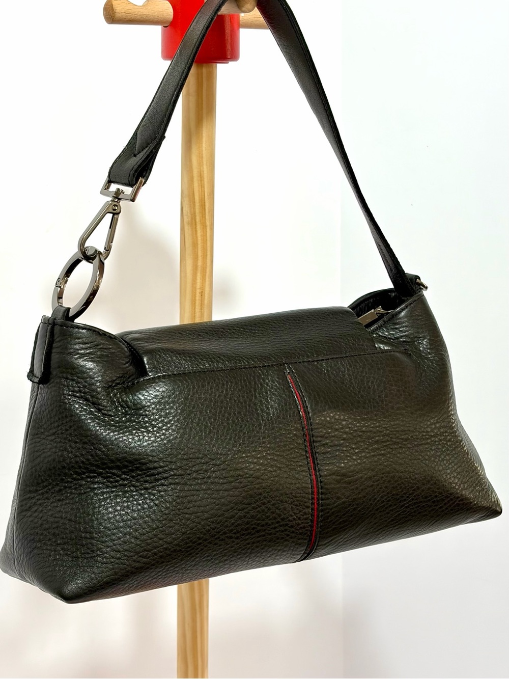 Hammitt VIP Satchel In Black Leather With Gunmetal Hardware EUC - Picture 4 of 14